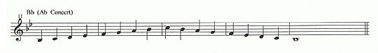 B flat major scale